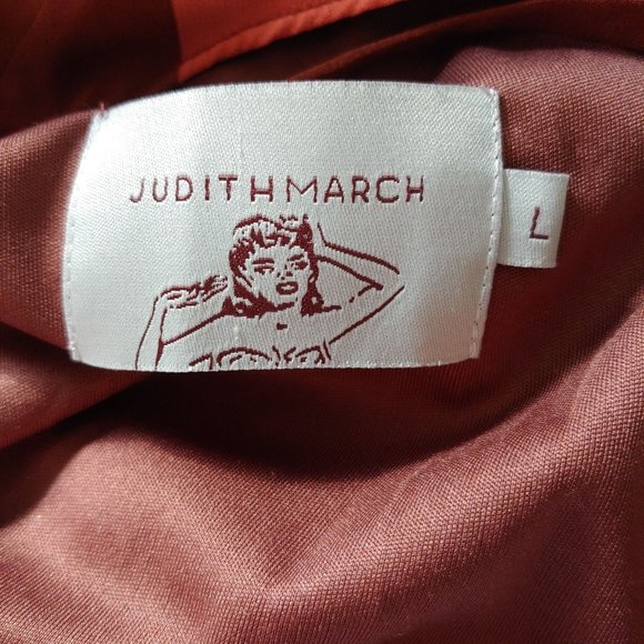 Judith March Peach and Brown Stripe Chiffon Halter Dress Large - Picture 8 of 9